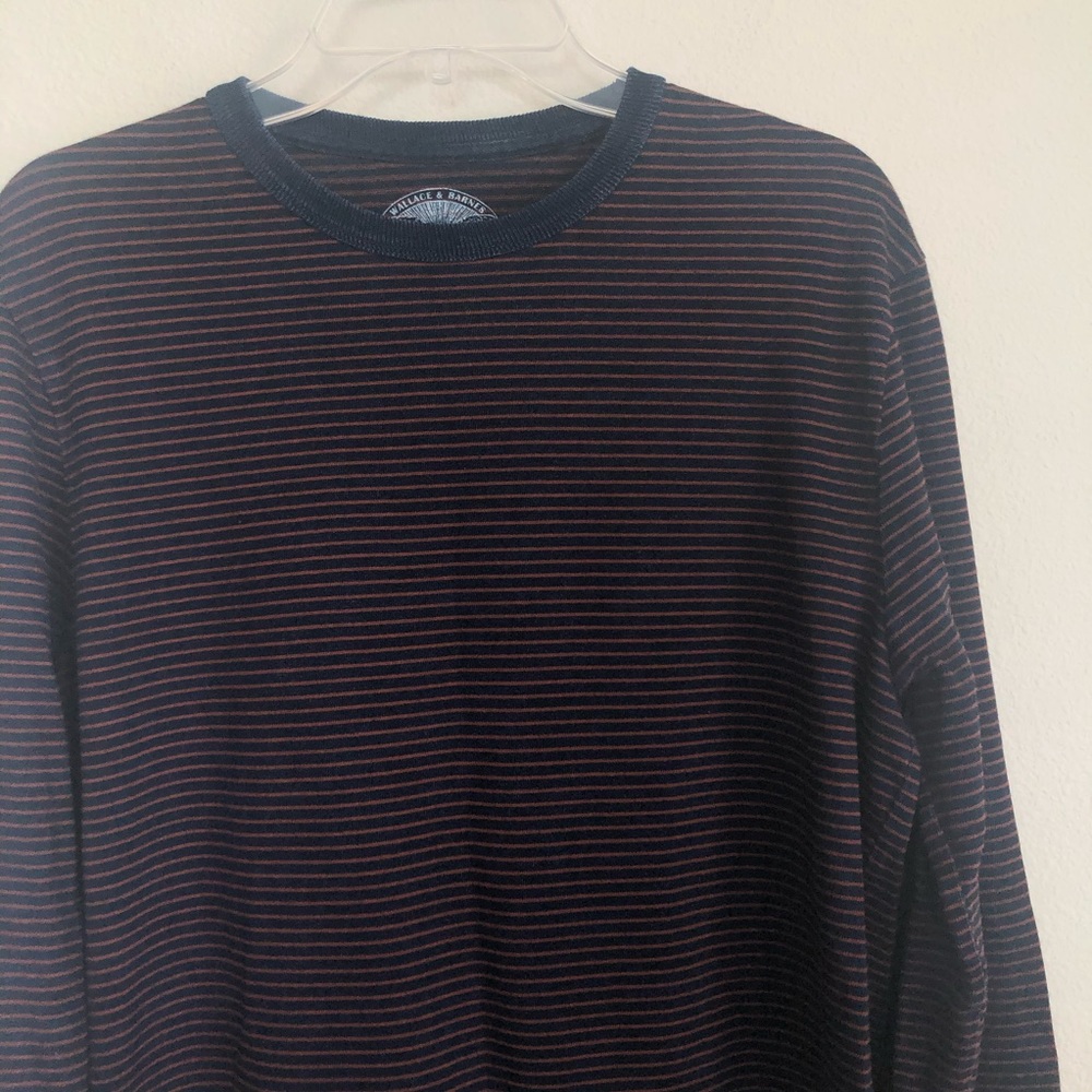 Wallace & Barnes Striped Indigo Slim Sweater